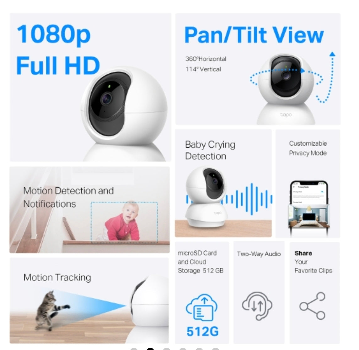 Pan/Tilt Home Security Wi-Fi Camera
